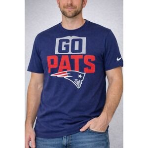 Nike Mens New England Patriots Go Pats Graphic T-Shirt Navy Blue Small NEW